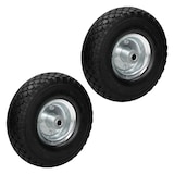 thumbnail of ECD Germany 2er Set Sackkarrenrad PU Vollgummi 3.00-4 Ø260x85mm, 120kg, Stahlfelge, pannensicher Ersatzrad