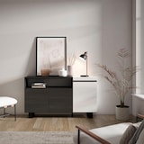 thumbnail of Sideboard, Schrank, Küche, Schrank, Flur, 150x35x87cm, 3 Türen, Industriedesign, Moderner Stil, Schwarz und weiß _ 66_2