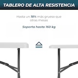 thumbnail of YOEVU kit mesa plegable y bancos 180cm portátil resistente HDPE y acero estructura plegable