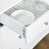 thumbnail of HOMCOM Aparador de Cocina 2 Puertas de Vidrio Estante Ajustable 4 Cajones