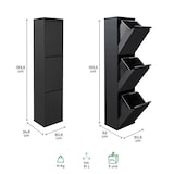 thumbnail of ARREGUI Basic CR306-B Stalen afval- en recyclingbak met 3 bakken, recyclingkast, 3 x 17 L (51 L), zwart
