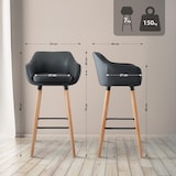 thumbnail of Set 2 sgabelli da bar Grant similpelle grigio