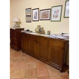 thumbnail of shopinnovativo -Credenza color noce 4 ante 4 cassetti in stile classico in legno massello e mdf 196x43x98 H