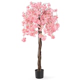 thumbnail of COSTWAY Árbol de cerezo artificial, 163 cm, árbol artificial con flores, árbol en maceta con flores (rosa)
