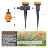 thumbnail of Brandson 4x Rasensprenger 5 Fach Rasensprinkler, Flächenregner Garten Sprinkler, Kreis Halbkreis Viertelkreis Fächer beidseitig Strahl, Wählscheibe