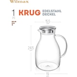 thumbnail of Wilmax Borosilikat Glas Krug mit Edelstahl-Deckel, 2500ml
