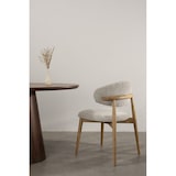 thumbnail of Lot de 2 chaises Skandi en bois massif et assise en tissu chiné gris