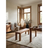 thumbnail of Sitzbank Landhaus-Stil: Massivholz Akazie, 200 kg Belastung, handgefertigt. Beige, 160x35x45 cm | Kadima Design