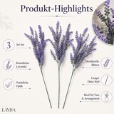 thumbnail of LAYBA Künstlicher Lavendel 3er Set 70 cm Lila Dekozweige für Vase