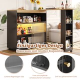 thumbnail of Bartisch 138 204x39x105 cm ausziehbar mit Stauraum und mit LED-Beleuchtung auf Rollen Schwarz MDF modern