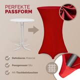 thumbnail of DETEX® Stehtischhusse Rot 80-85cm Verstärkter Fußbereich 30°C Waschbar Stehtisch Hussen Stretch Tisch Überzug Hochzeit