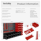 thumbnail of tectake Revistero con 28 cajas apilables y soportes para herramientas - Por unidad negro