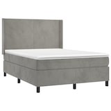 thumbnail of vidaXL Boxspringbett mit Matratze & LED Hellgrau 140x190 cm Samt