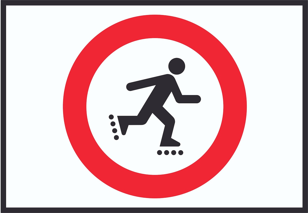 Inliner laufen verboten Symbol Schild A4 (210x297mm)