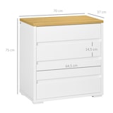 thumbnail of HOMCOM cómoda moderna con 4 cajones mueble cajonera de madera para dormitorio salón habitación 70x37x75 cm blanco y natural