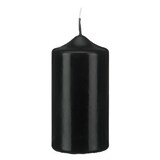 thumbnail of Stumpen Kerzen Schwarz 12 x Ø 4 cm, 12 Stück getauchte Stumpenkerzen mit Spitzkopf in RAL Qualität