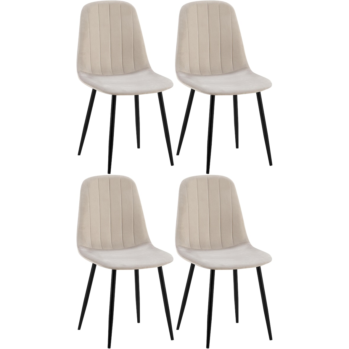 Set van 4 Baxter Eetkamerstoelen grijs
