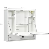 thumbnail of COSTWAY Tavolo a Muro Pieghvole, Tavolo da Parete con Scomparti di Archiviazione e Cassetto, Tavolo Pieghvole, Scrivania Pieghvole per Computer