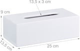 thumbnail of Relaxdays Tücherbox Bambus, Taschentuchbox mit Schiebeboden, Tissue Box für Taschentücher, HxBxT: 7,5 x 24 x 12 cm, weiß
