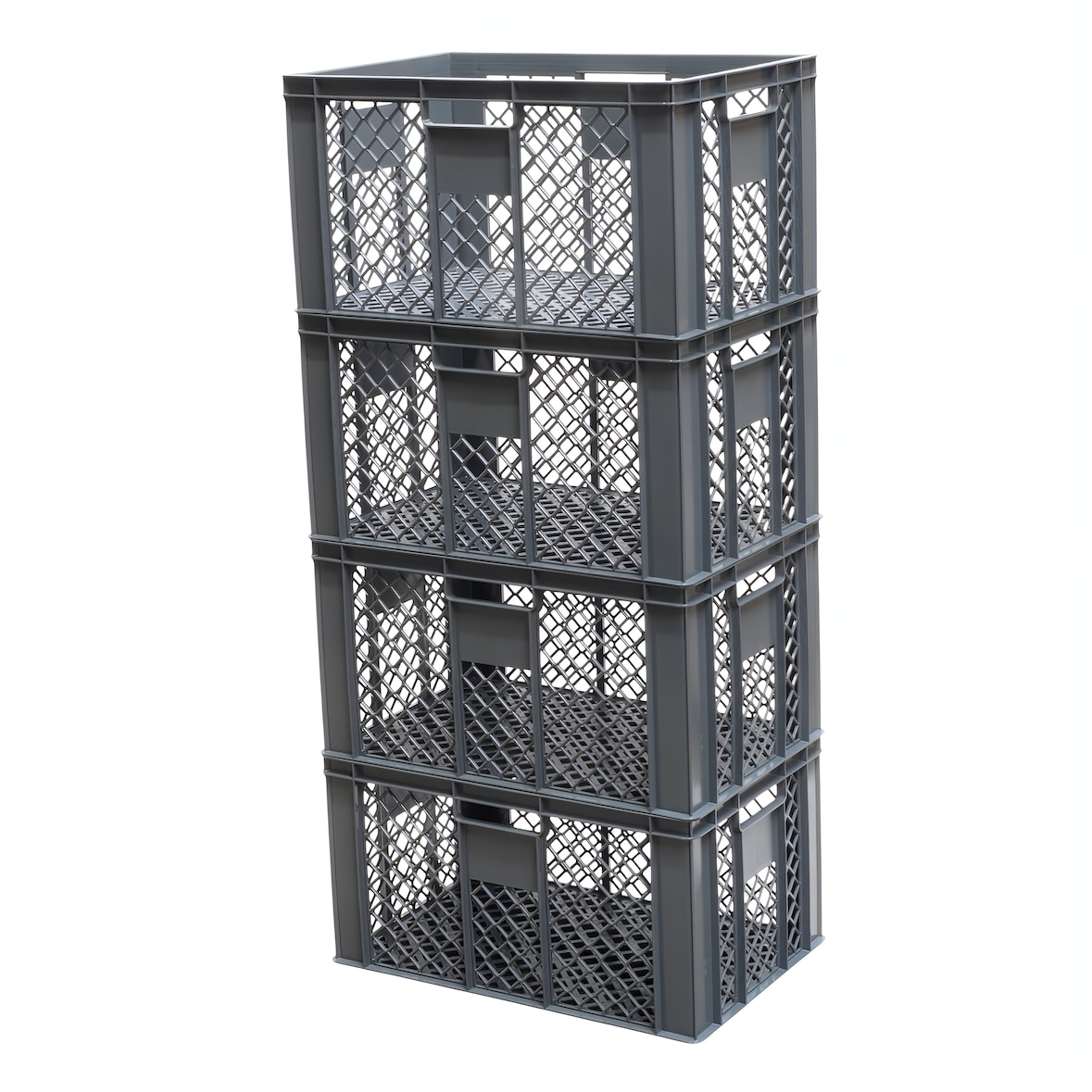 4 Stück Bäckerkisten / Brotkisten 600 x 400 x 320 mm in grau