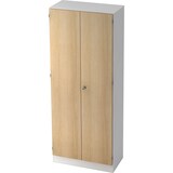 thumbnail of bümö office Aktenschrank abschließbar, Büroschrank groß aus FSC-Holz, 80cm breit in Weiß/Eiche - abschließbarer Schrank, Büroschrank abschließbar,