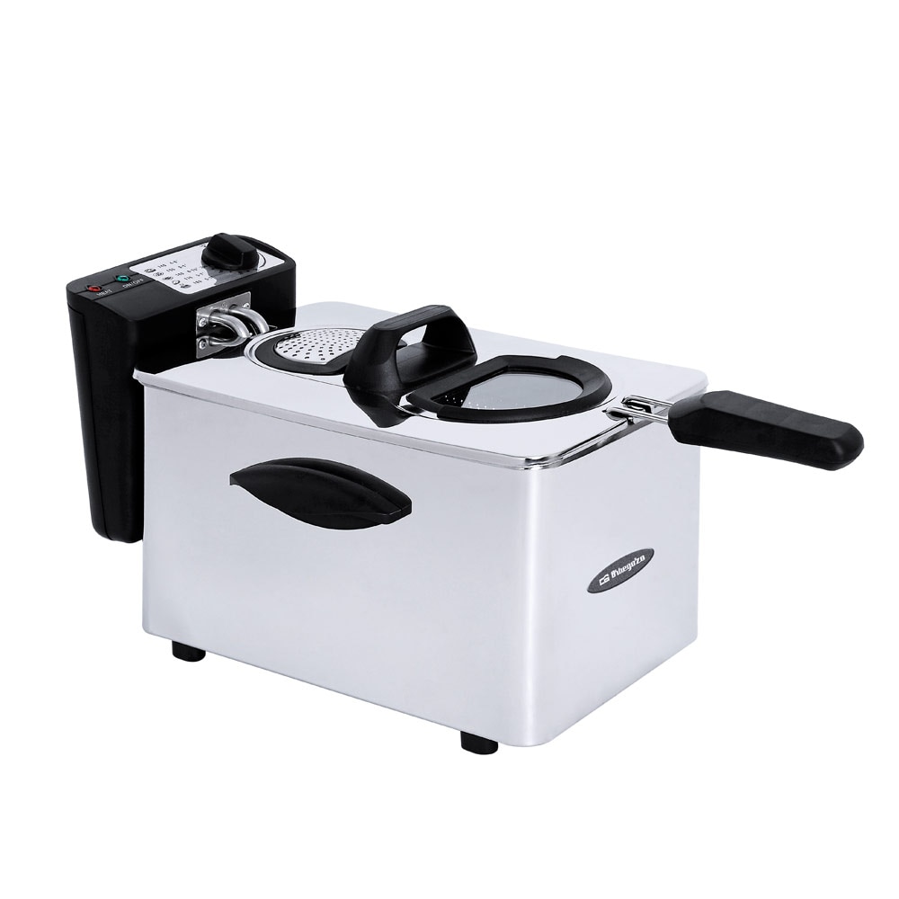 Orbegozo freidora profesional FDR 45, 4 L, termostato regulable, indicador luminoso, asa de tacto frío, recogecables, acero inoxidable, 2000 W