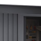 thumbnail of Wasabi - Armario Metálico de Jardín 1,39m2 Neat Anthracite - Puerta Corredera - Techo Inclinado - Gris Antracita - 86x162x181cm - Cobertizo Metal