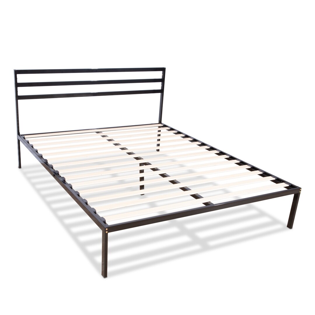 Sommier en métal avec tête de lit  2 places  Livré en kit  160x200 cm QUIETUDE OLYMPE LITERIE