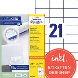 thumbnail of AVERY Zweckform ultragrip Universaletiketten 3652-200 Selbsthaftend DIN A4 Weiß 70 x 42,3 mm 220 Blatt à 21 Etiketten