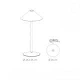 thumbnail of Zafferano Wiederaufladbare LED-Tischleuchte Pina L Schreibtisch - 6 W, IP65, Touch-Dimmer, Magnetkopf, modernes Design für drinnen und draußen - Titan