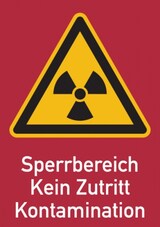 thumbnail of Warnschild Strahlenschutz Sperrbereich - Kein Zutritt - Kontamination (WS 163) - 210x297x0.45 mm Aluminium geprägt