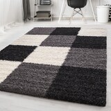 thumbnail of Teppich Waschbar Shaggy Kariert Kuschelig Strapazierfähig Schlafzimmer Esszimmer Schwarz 80x150 cm OEKO-TEX – RHEIN von Kadima Design