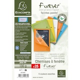 thumbnail of EXACOMPTA Paquet de 25 pochettes coins en carte 120g avec fenêtre, assortis pastel