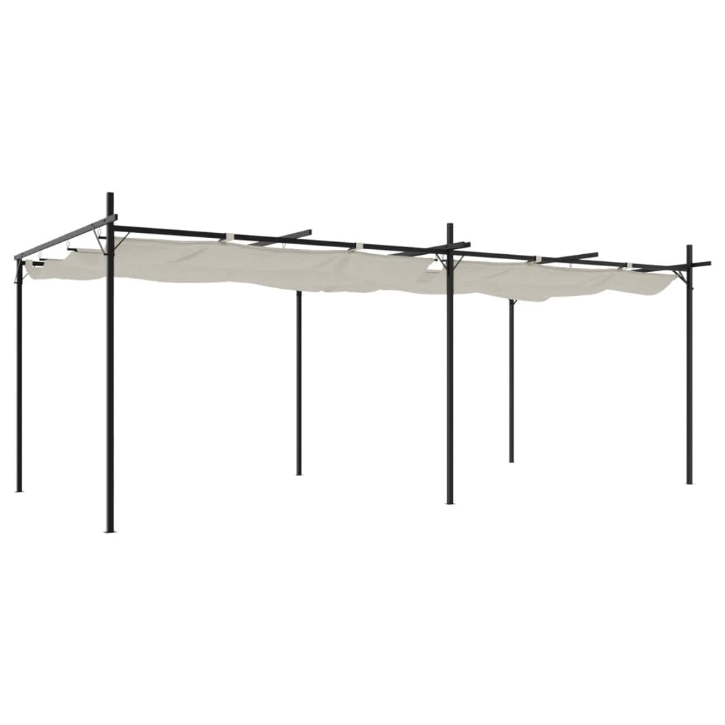 Pergola avec toit rétractable crème 589x292x230 cm Modèle AbriRoyal 197
