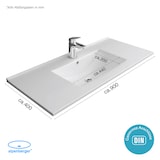 thumbnail of Alpenberger Badezimmer Waschbecken Keramik Waschtisch | Einbauwaschbecken Eckig Aufsatzwaschbecken | Gäste WC Waschplätze 90 cm Breit Handwaschbecken