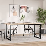 thumbnail of Table à manger cadre en O 180x90x75 cm bois de pin massif acier Modèle Polaris Bois Plus