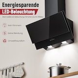 thumbnail of A+++ Kopffreie Dunstabzugshaube 60cm Umluft & Abluft mit 400 m³/h Luftleistung, Abzugshaube mit 2 Aktivkohlefiltern, 1 Fettfilter, 3 Stufen, 2 LEDs