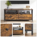 thumbnail of Helloshop26 - Meuble TV industriel table télé jusqu'à 55 pouces avec 2 tiroirs et 2 étagères ouvertes 120 x 40 x 50 cm pour salon 12_0006555