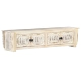 thumbnail of vidaXL Tv-meubel 140x30x35 cm massief mangohout wit