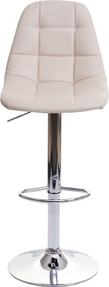 thumbnail of 2er-Set Barhocker HWC-A67, Barstuhl Tresenhocker, MVG-zertifiziert ~ creme-beige, Kunstleder