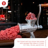 thumbnail of Victoria Tritacarne Manuale, Insaccatrice per Salsiccia, Chorizo, Ghisa Meat Grinder, VIC-30049, Cromato