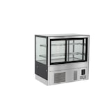 thumbnail of Vitrina expositora refrigerada pastelera. Cristal recto dim: 1200x700x1200 mm.Con 2 estantes interiores y puertas traseras correderas.