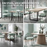thumbnail of ML-Design – Esszimmerstühle 2er Set Grün | Teddystoff, Rückenlehne, schwarze Metallbeine, ergonomische Küchen- & Wohnzimmerstühle