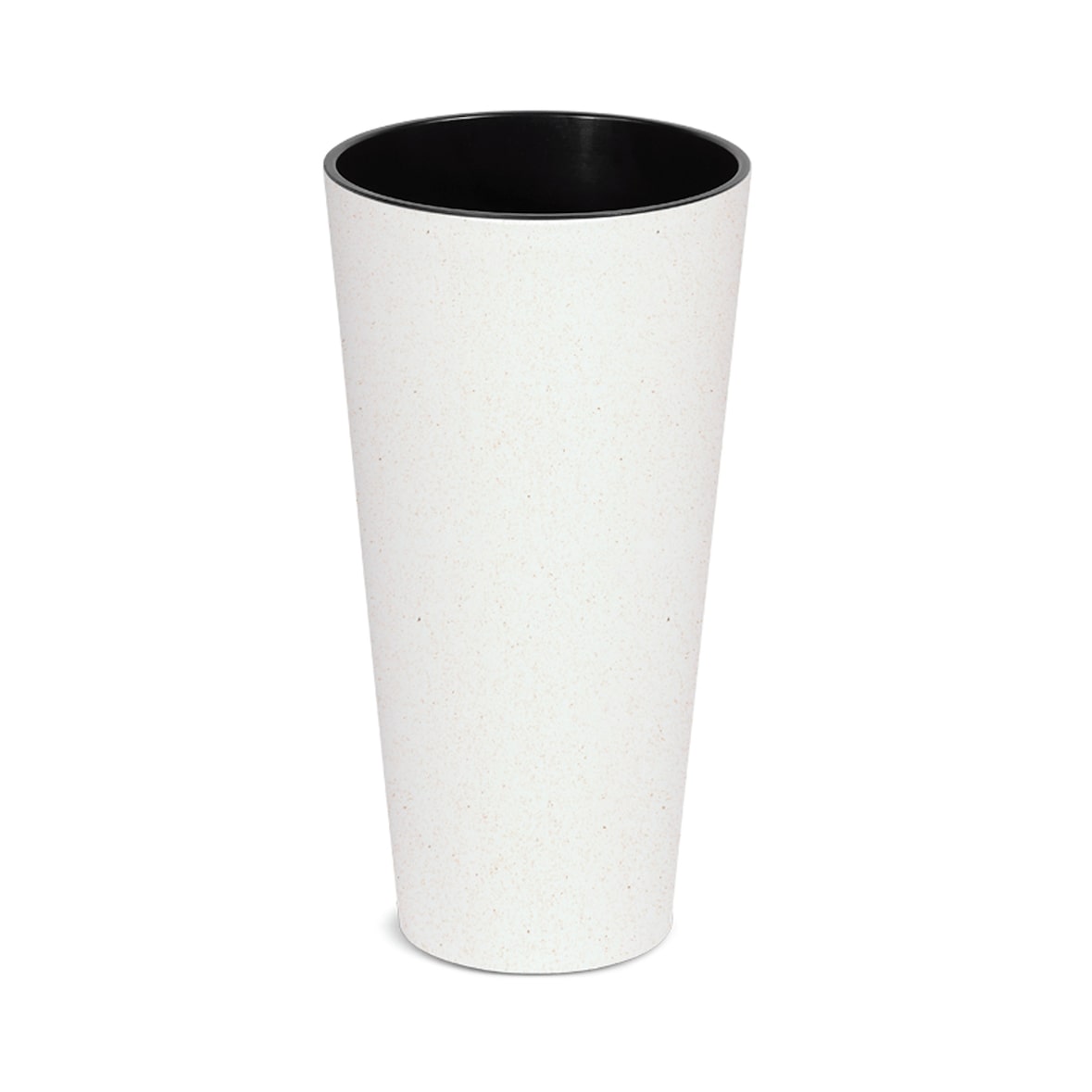 Prosperplast - Hoge ronde bloempot zonder reservoir - 20x20x38,1cm, 4L inhoud, wit kleur