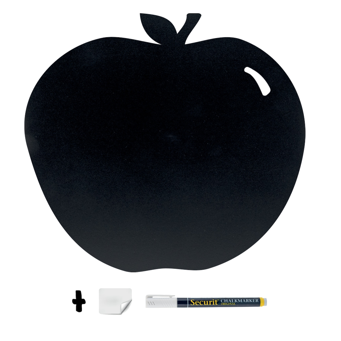Securit® Wandtafel - Apfel-Silhouette - Inklusive Kreidemarker und Klett-Kit zur Wandbefestigung - Auslaufmodell