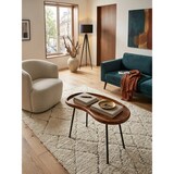 thumbnail of Couchtisch WL5.669 71x51x40 cm Sheesham massiv Sofatisch Nierenform  mit Metallbeinen, Wohnzimmertisch Massivholz, Kleiner Nierentisch Echtholz,