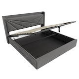 thumbnail of Merax Hydraulisches Polsterbett 140x200 Stauraumbett Doppelbett aus Leinen mit USB Typ C Ladefunktion & Lattenrost Grau
