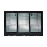 thumbnail of vaiotec barkoelkast zwart / 3 glazen schuifdeuren, hoogte 900 mm, 1350 x 520 mm