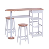 thumbnail of Zeller, Küchenbar m. 2 Hockern, weiß/Bamboo-Dekor, MDF