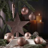 thumbnail of Weihnachtskugeln mit Stern Baumspitze Christbaumkugeln bruchfest rosa 33er Set